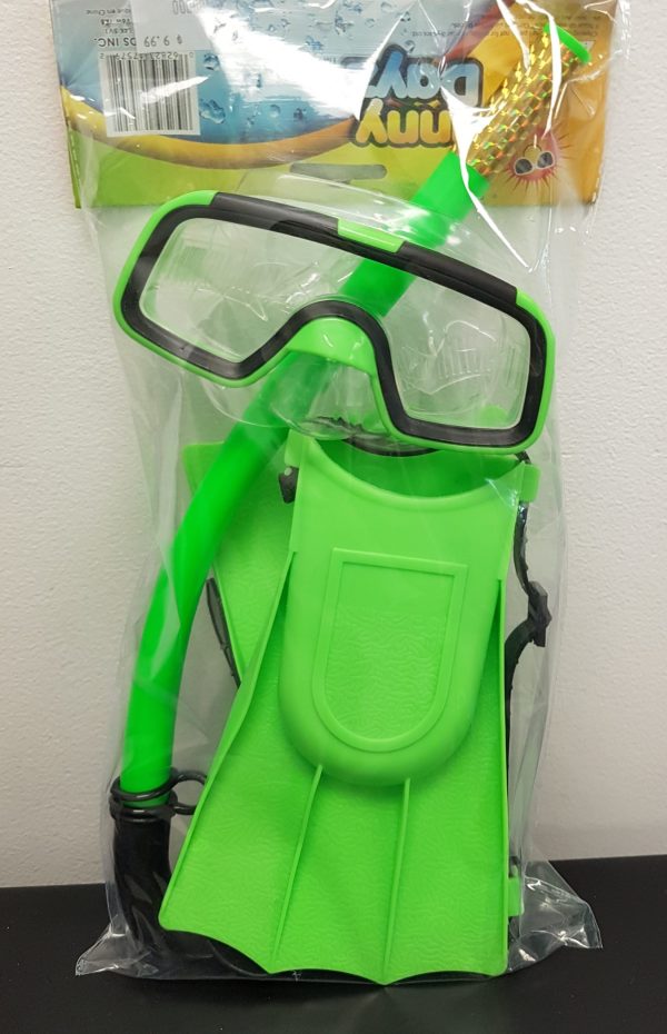 Kids Googles, Snorkel & Swim Fins Set