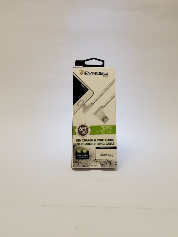 Charge Cable Micro USB  6ft White
