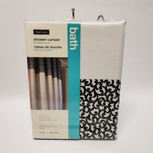 Harman Shower Curtain 72x70"- White Black