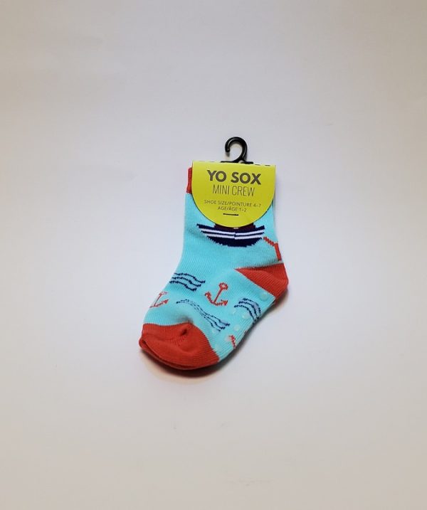 Yo Sox  Shoe Size 4-7 Age 1-2  - Anchor Socks
