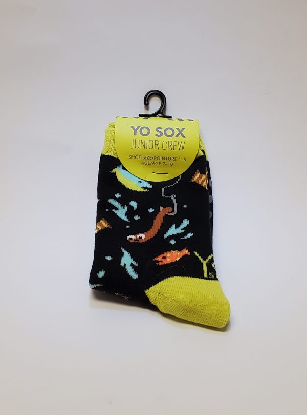Yo Sox  Shoe Size 1-5 Age 7-10  - Fish Socks