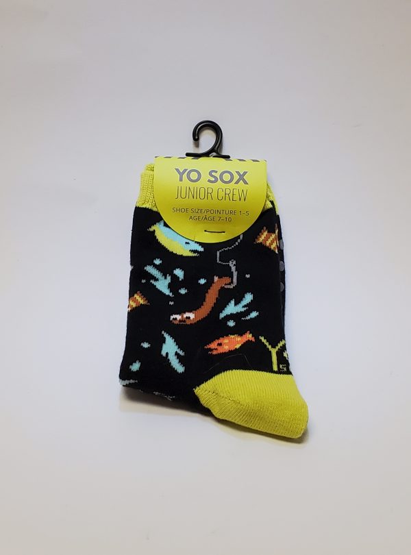 Yo Sox  Shoe Size 1-5 Age 7-10  - Fish Socks